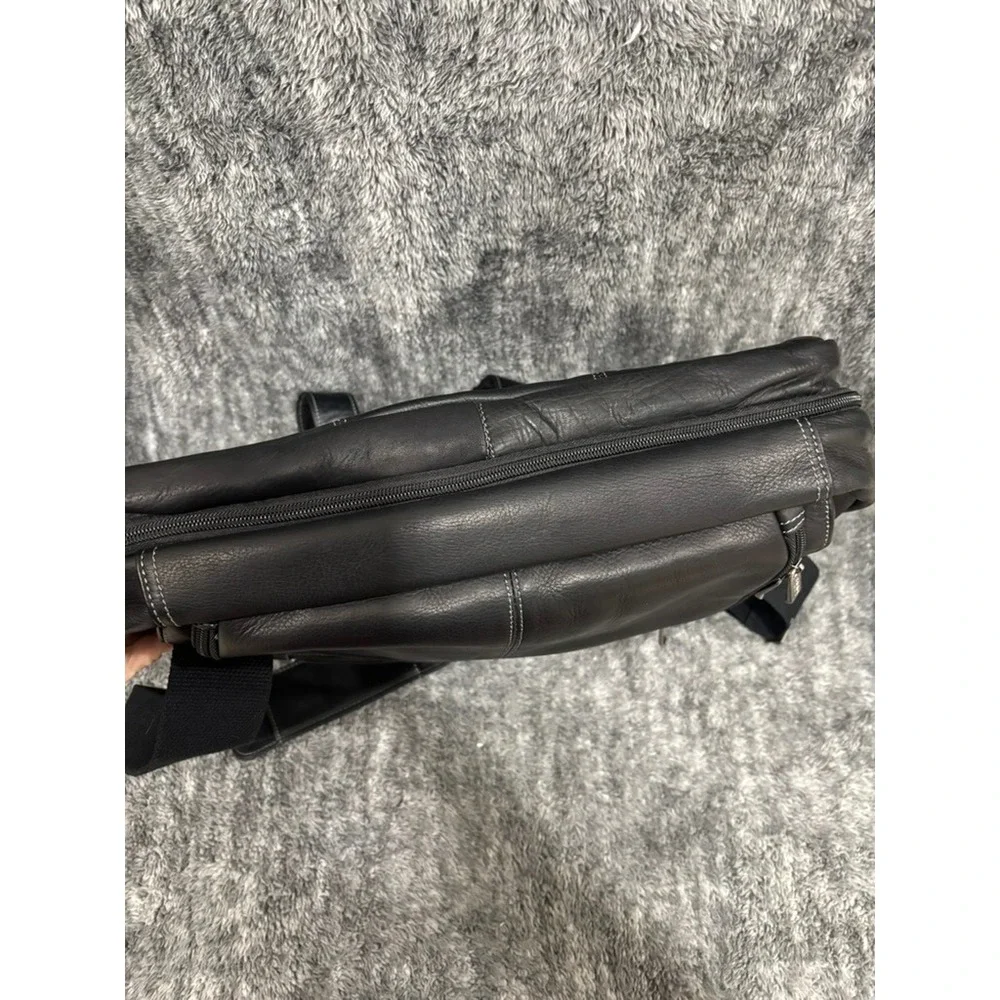 Kenneth Cole Reaction Black‎ Leather Laptop Briefcase Messenger Bag
